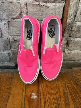 Vans Pink Canvas Classic Slip-On Sneakers